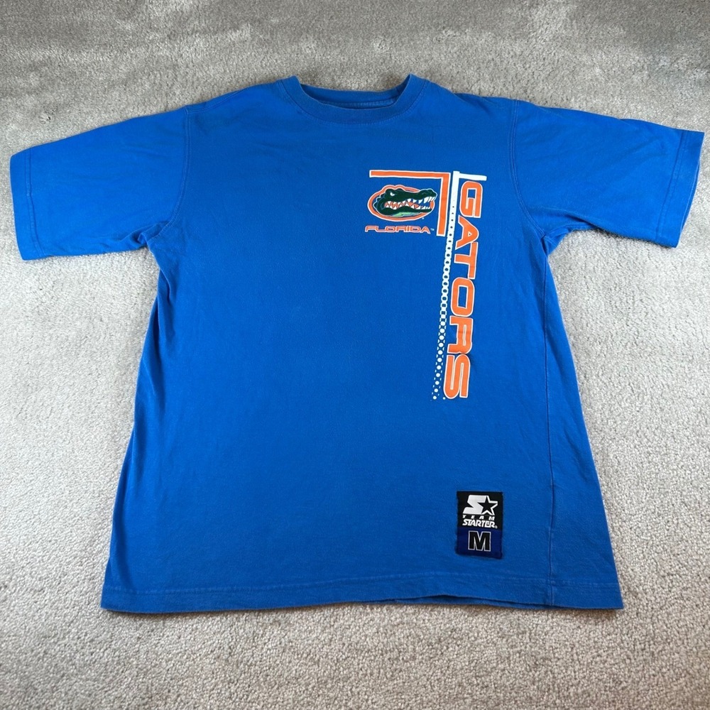 Vintage Starter Florida Gators Football T-Shirt Men's Medium Blue NCAA College